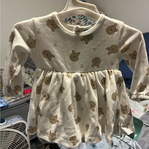Adorable Cream Bear Print Kids Top